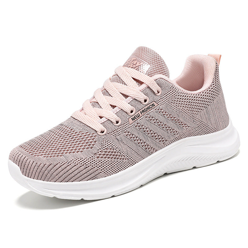 Chaussures de running femme – Tricot respirant – Semelle amortissante – Lacets ajustables