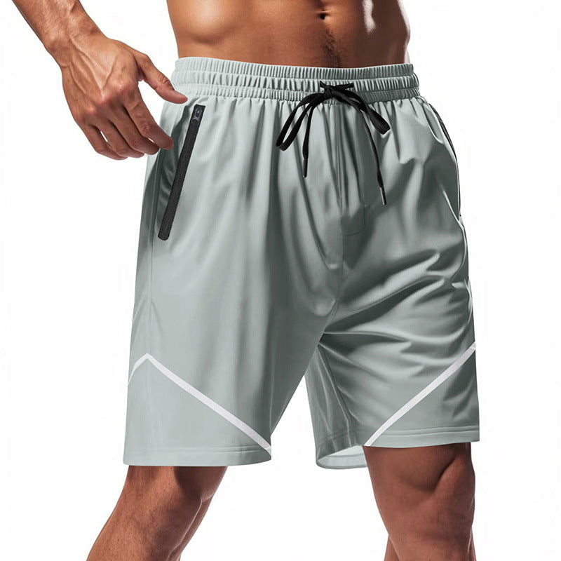 Short de sport homme – Séchage rapide – Coupe ample – Poches zippées – Cordon ajustable