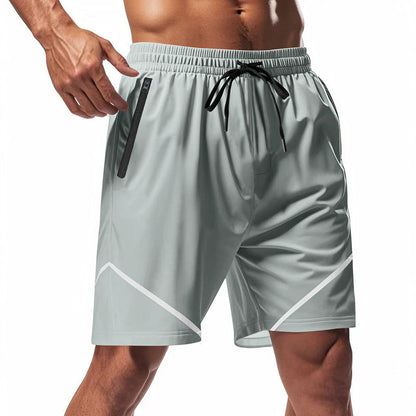 Short de sport homme – Séchage rapide – Coupe ample – Poches zippées – Cordon ajustable