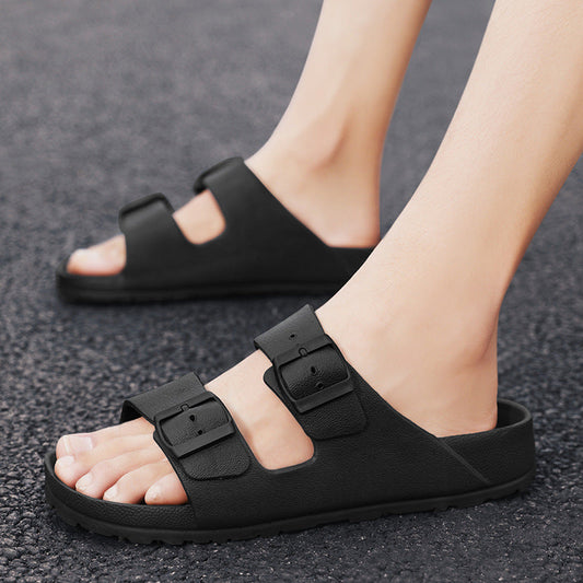 Sandales homme – Bout ouvert – Semelle épaisse – Brides à boucle ajustables
