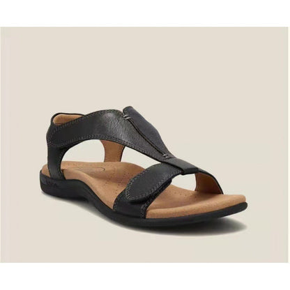 Sandales Compensées Femme – Tige T-Bar – Semelle Rembourrée – Fermeture Velcro