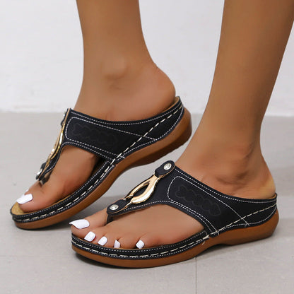 Sandales femme – Talon compensé – Bout ouvert – Enfilage facile – Bride respirante