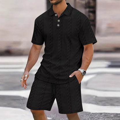 Ensemble homme chemise et bermuda – Coupe décontractée – Taille réglable