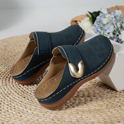 Sandales mule femme – Slip-on confortable – Boucle décorative