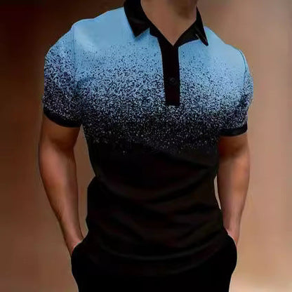 Men's polo – Slim fit – Gradient pattern – Soft breathable fabric – Casual style