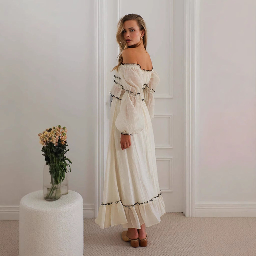 Ensemble Deux Pièces Femme – Haut Épaules Dénudées – Jupe Longue – Style Bohème