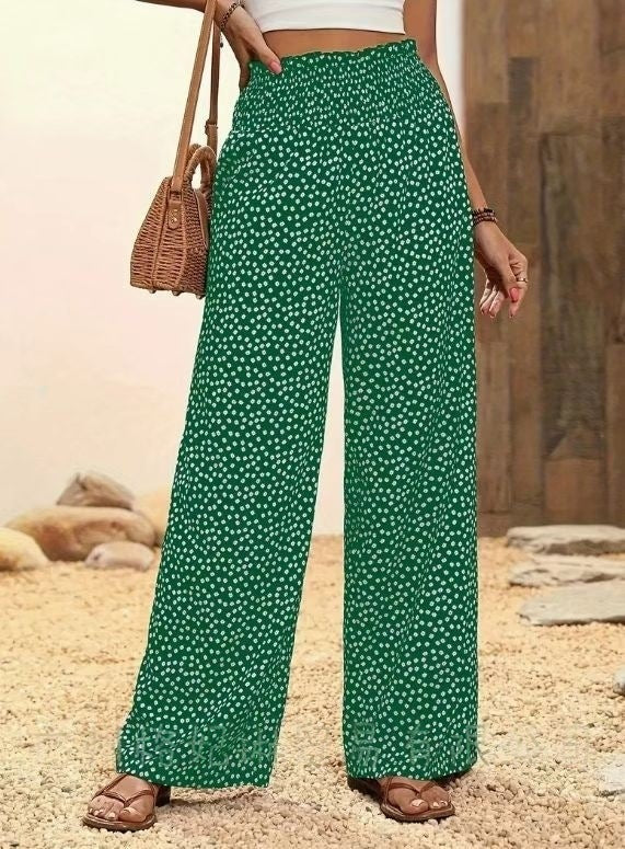 Pantalon femme – Coupe ample – Jambe évasée – Taille élastique – Tissu respirant