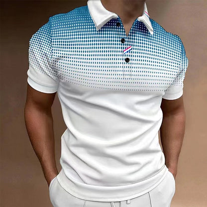 Men's polo – Slim fit – Soft cotton – Short sleeves – Gradient polka dot pattern