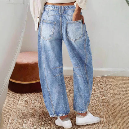 Women's jean – High waist – Loose relaxed fit – Vintage style – Ankle length