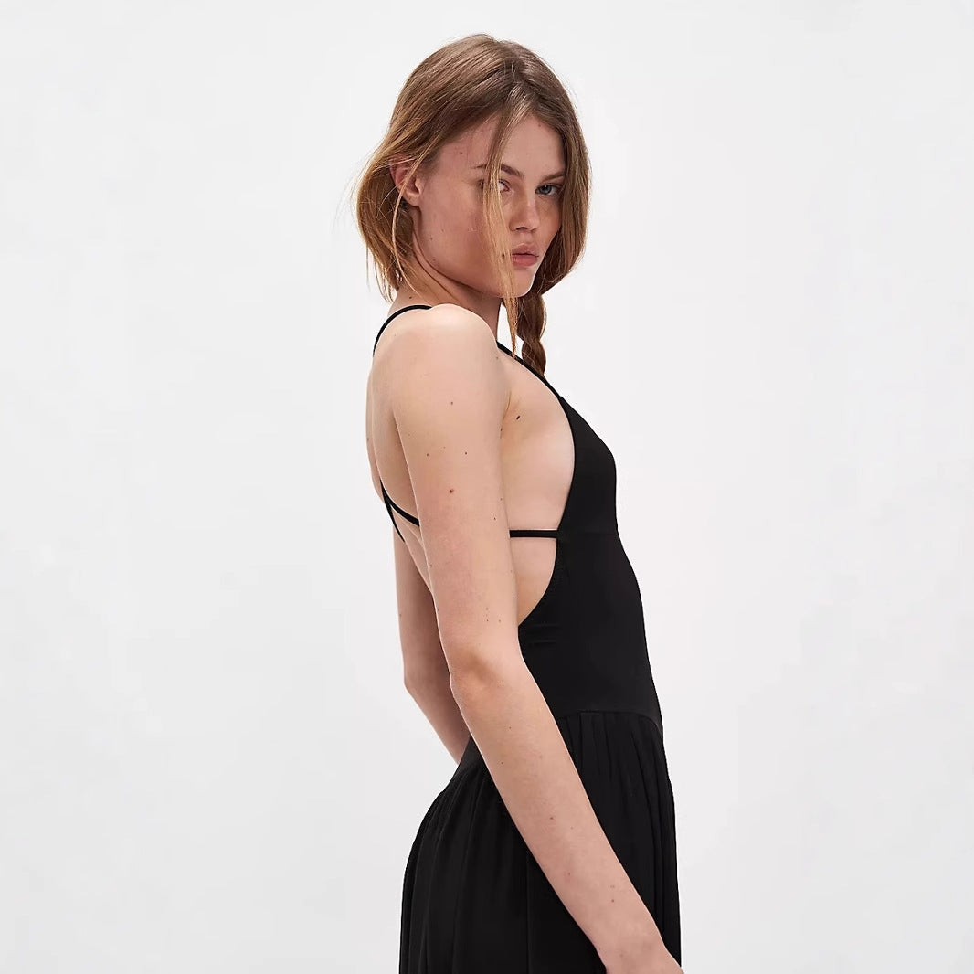 Combinaison Femme – Dos Nu – Bretelles Fines – Jambes Larges – Tissu Respirant
