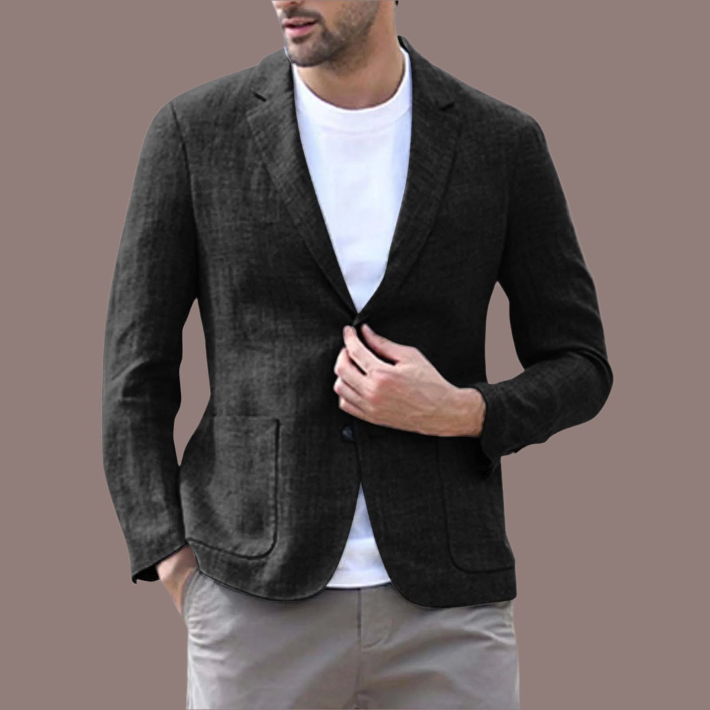 Blazer for men – Slim fit – Breathable fabric – One-button closure – Classic lapel
