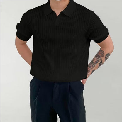 Polo homme – Coupe standard – Maille côtelée – Manches courtes confort respirant