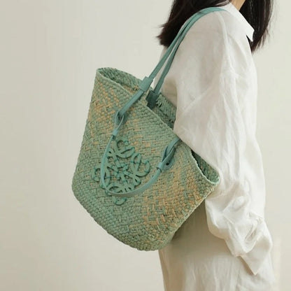 Sac à main femme – Grand format structuré – Fibres naturelles – Style décontracté
