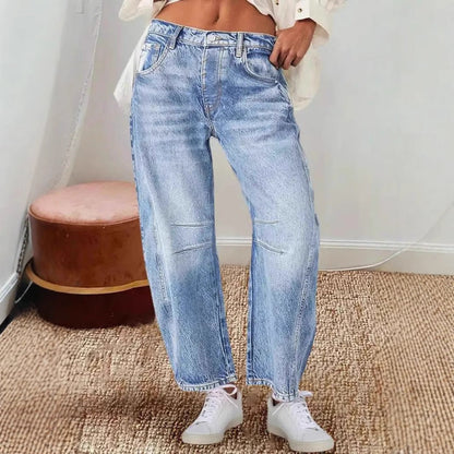 Women's jean – High waist – Loose relaxed fit – Vintage style – Ankle length