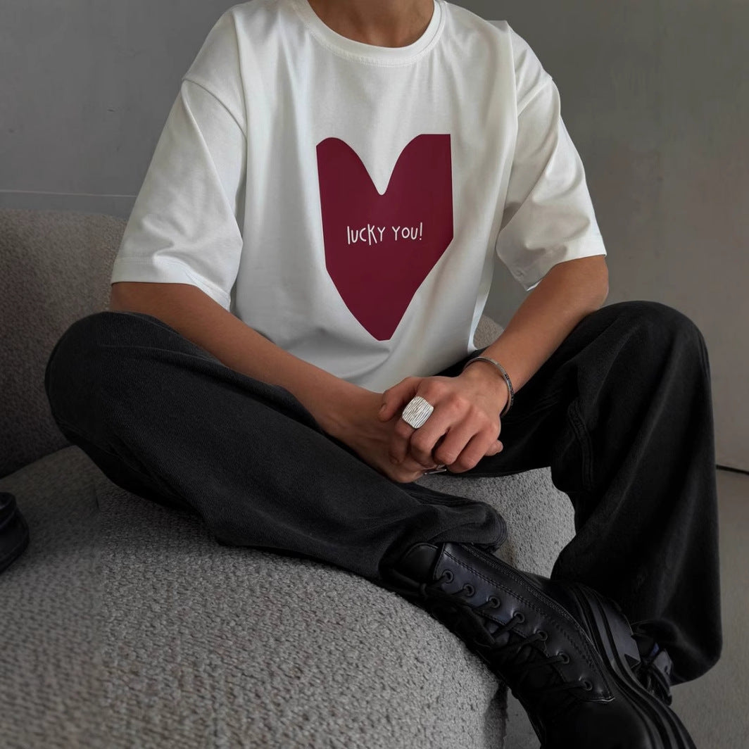 T-shirt femme – Coton doux – Coupe oversize – Manches courtes – Imprimé graphique