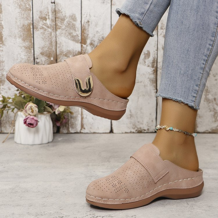 Sandales mule femme – Slip-on confortable – Boucle décorative