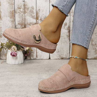 Sandales mule femme – Slip-on confortable – Boucle décorative