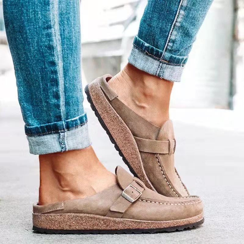 Sandales Mules Femme – Bout Fermé – Talon Bas – Style Décontracté