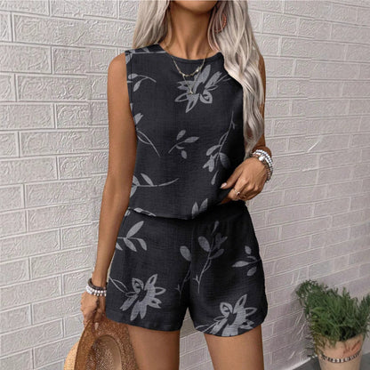 Ensemble Femme – Débardeur et Short Taille Haute – Coupe Décontractée – Tissu Respirant