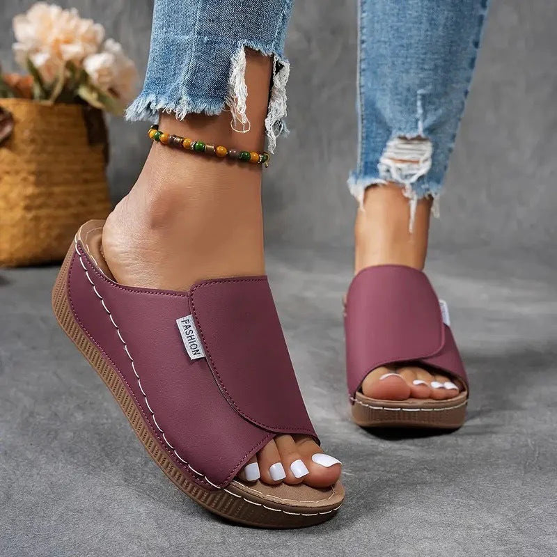 Femme Mules en Cuir - Silhouette Aérodynamique - Confort Versatile - Design Élégant