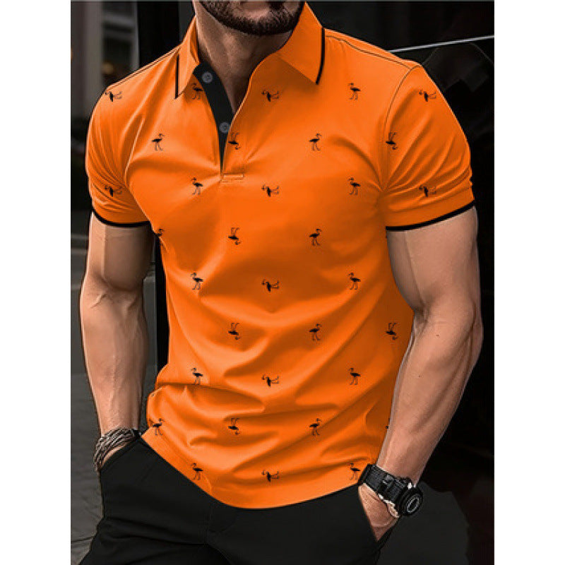 Men's polo – Regular fit – Classic collar – Printed – Cotton blend