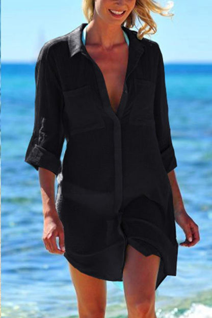 Chemise de Plage Femme – Coupe Décontractée – Tissu Respirant – Longueur Mi-Cuisse