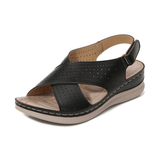 Sandales femme – Semelle confort – Brides croisées – Bride arrière réglable – Aérée