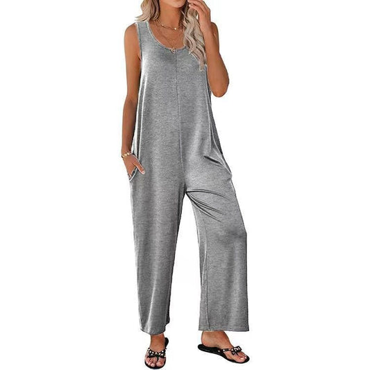 Combinaison femme – Coupe ample – Jambe large – Sans manches