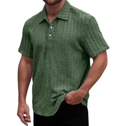 Men's polo – Straight cut – Textured knit – Breathable comfortable fabric