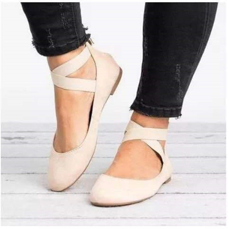 Ballerines femme – Suédine douce – Bout rond – Bride élastique – Coupe basse