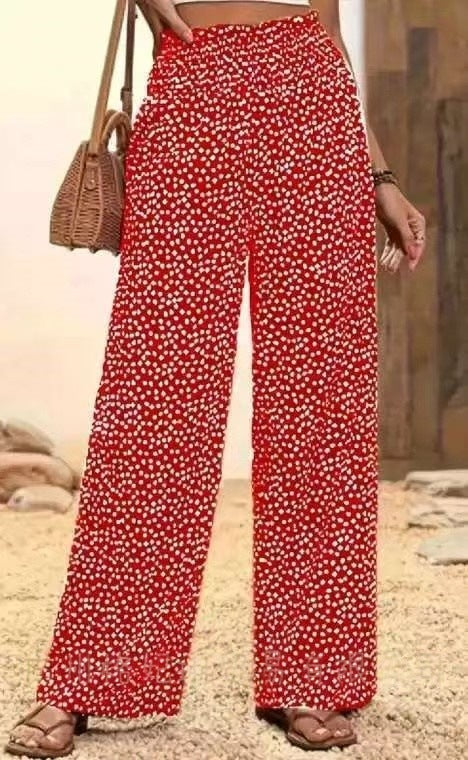 Pantalon femme – Coupe ample – Jambe évasée – Taille élastique – Tissu respirant