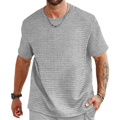 Men's T-shirt – Relaxed fit – Lightweight textured fabric – Breathable crew neck