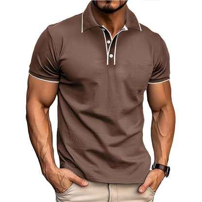Polo homme – Coupe athlétique – Coton mélangé – Manches courtes casual