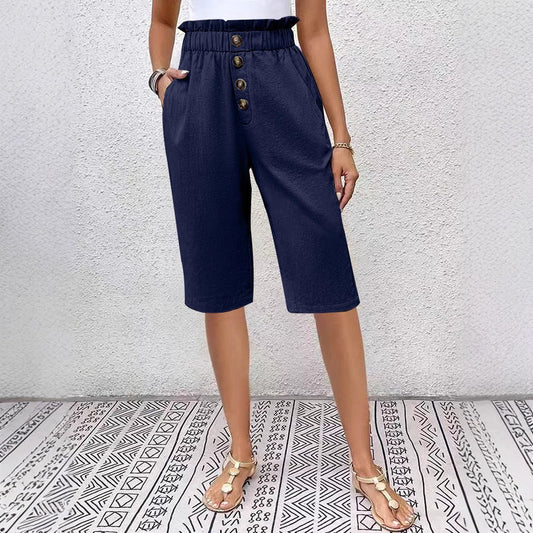 Short femme – Taille haute paperbag – Coupe décontractée – Tissu confortable