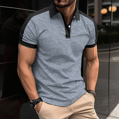 Polo homme – Coupe slim – Fibres naturelles – Col et manches contrastés
