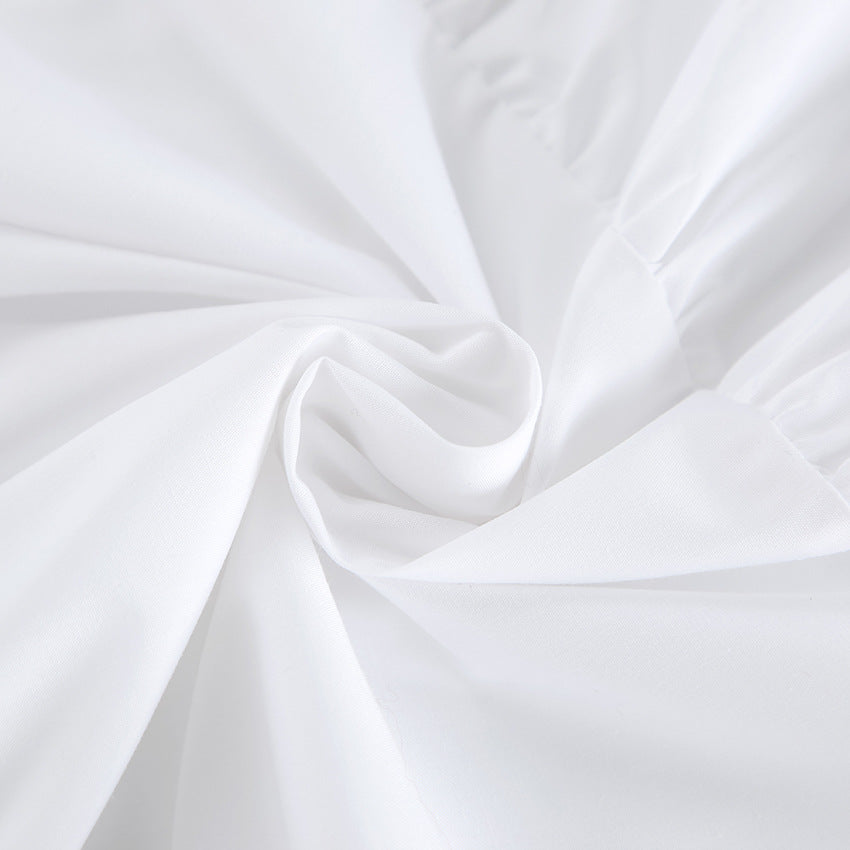 Robe femme trapèze – Sans manches – Col haut – Ourlet volanté