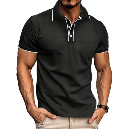 Polo homme – Coupe athlétique – Coton mélangé – Manches courtes casual