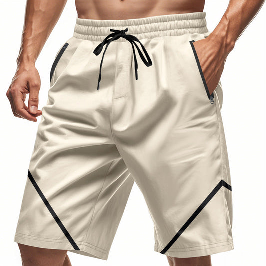 Short de sport homme – Séchage rapide – Coupe ample – Poches zippées – Cordon ajustable