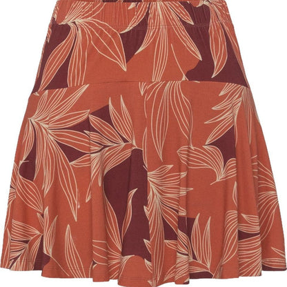Jupe-short femme – Coupe évasée légère – Imprimé feuille – Short intégré respirant