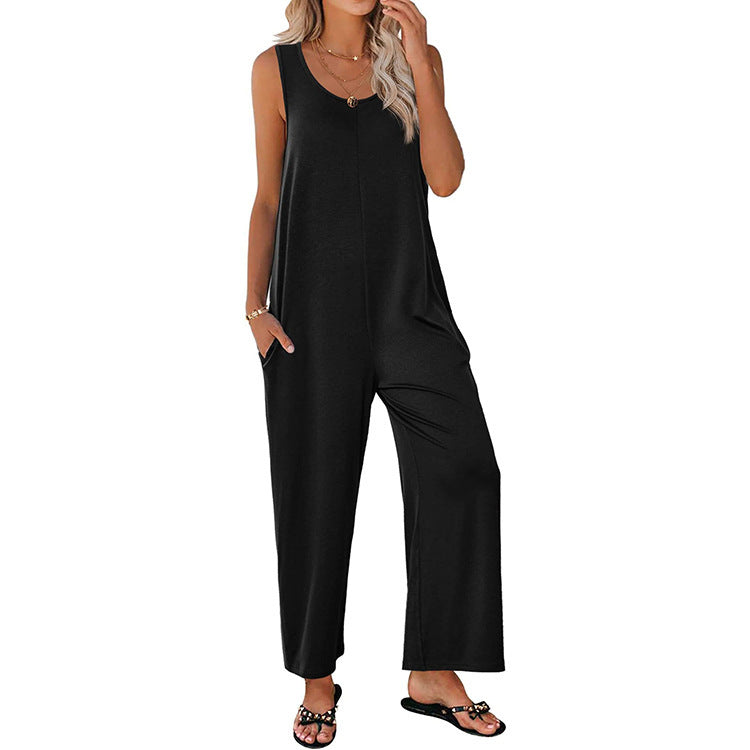 Combinaison femme – Coupe ample – Jambe large – Sans manches