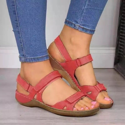 Sandales compensées femme – Bride réglable – Bout ouvert – Confort décontracté