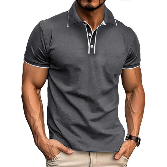 Polo homme – Coupe athlétique – Coton mélangé – Manches courtes casual