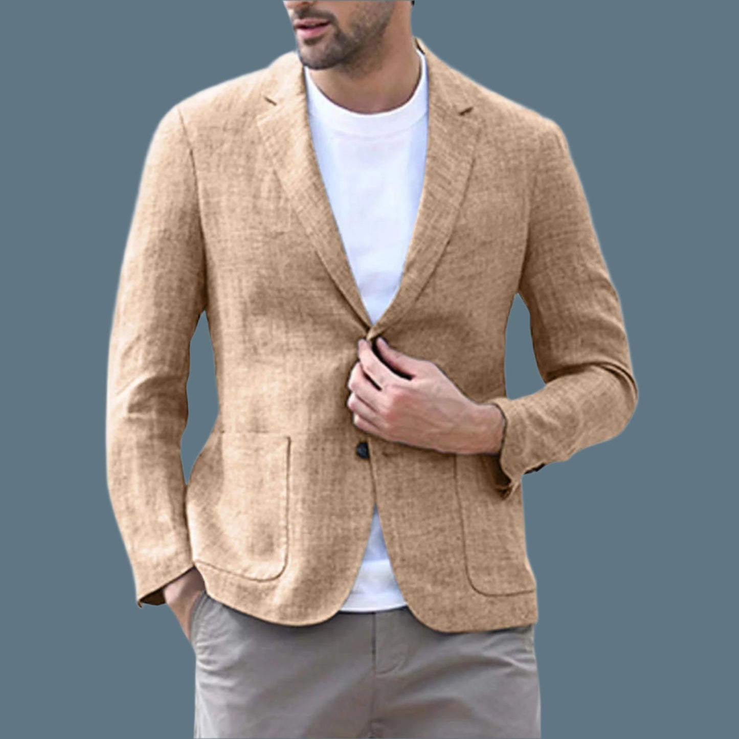Blazer for men – Slim fit – Breathable fabric – One-button closure – Classic lapel
