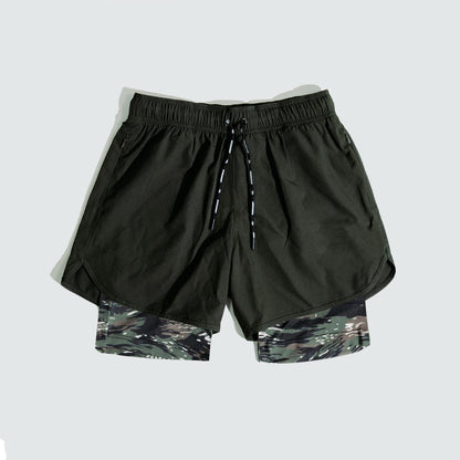 Short de sport homme – Coupe ample – Doublure compressive – Poches latérales