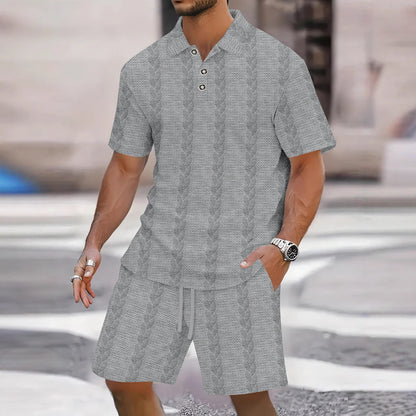 Ensemble homme chemise et bermuda – Coupe décontractée – Taille réglable