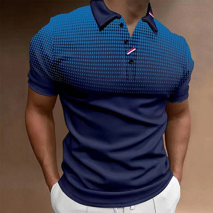 Men's polo – Slim fit – Soft cotton – Short sleeves – Gradient polka dot pattern