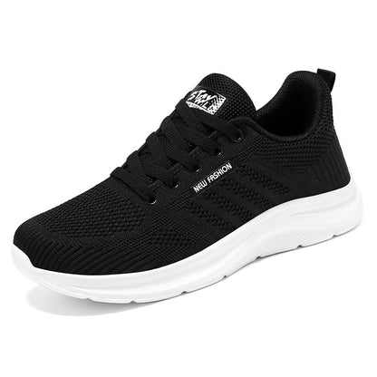 Chaussures de running femme – Tricot respirant – Semelle amortissante – Lacets ajustables