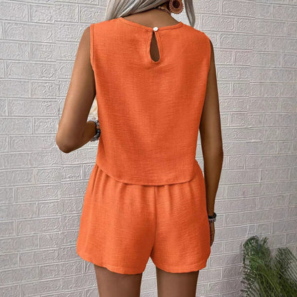 Ensemble Femme Débardeur et Short – Coupe Décontractée – Tissu Léger Respirant