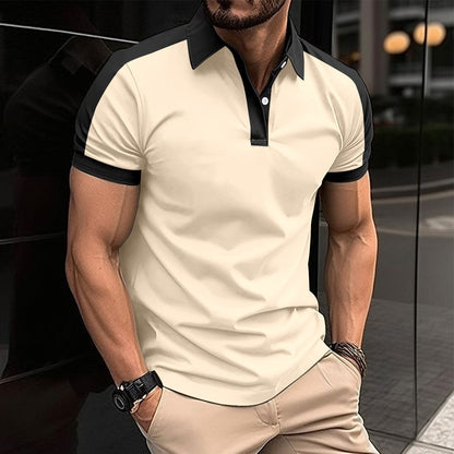 Polo homme – Coupe slim – Fibres naturelles – Col et manches contrastés