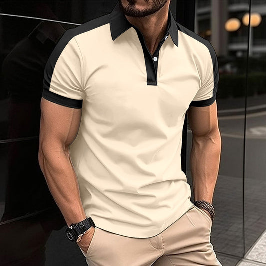 Polo homme – Coupe slim – Fibres naturelles – Col et manches contrastés